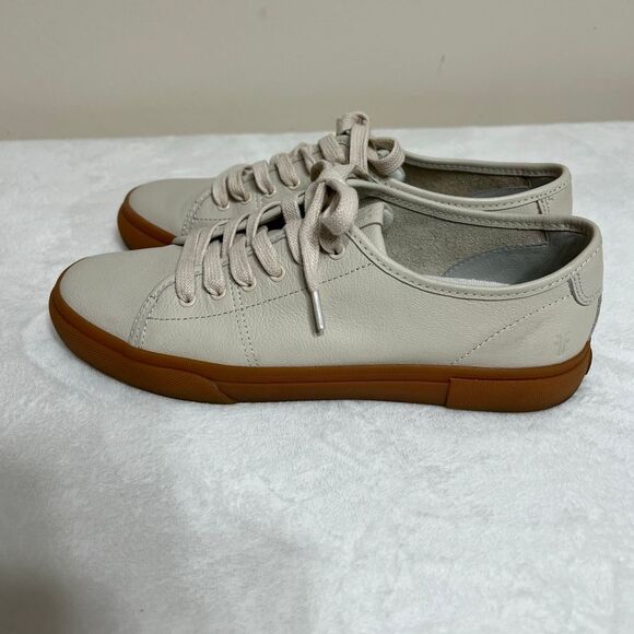 Frye Gia Low Lace Sneakers Ivory 8 Women - Picture 3 of 7